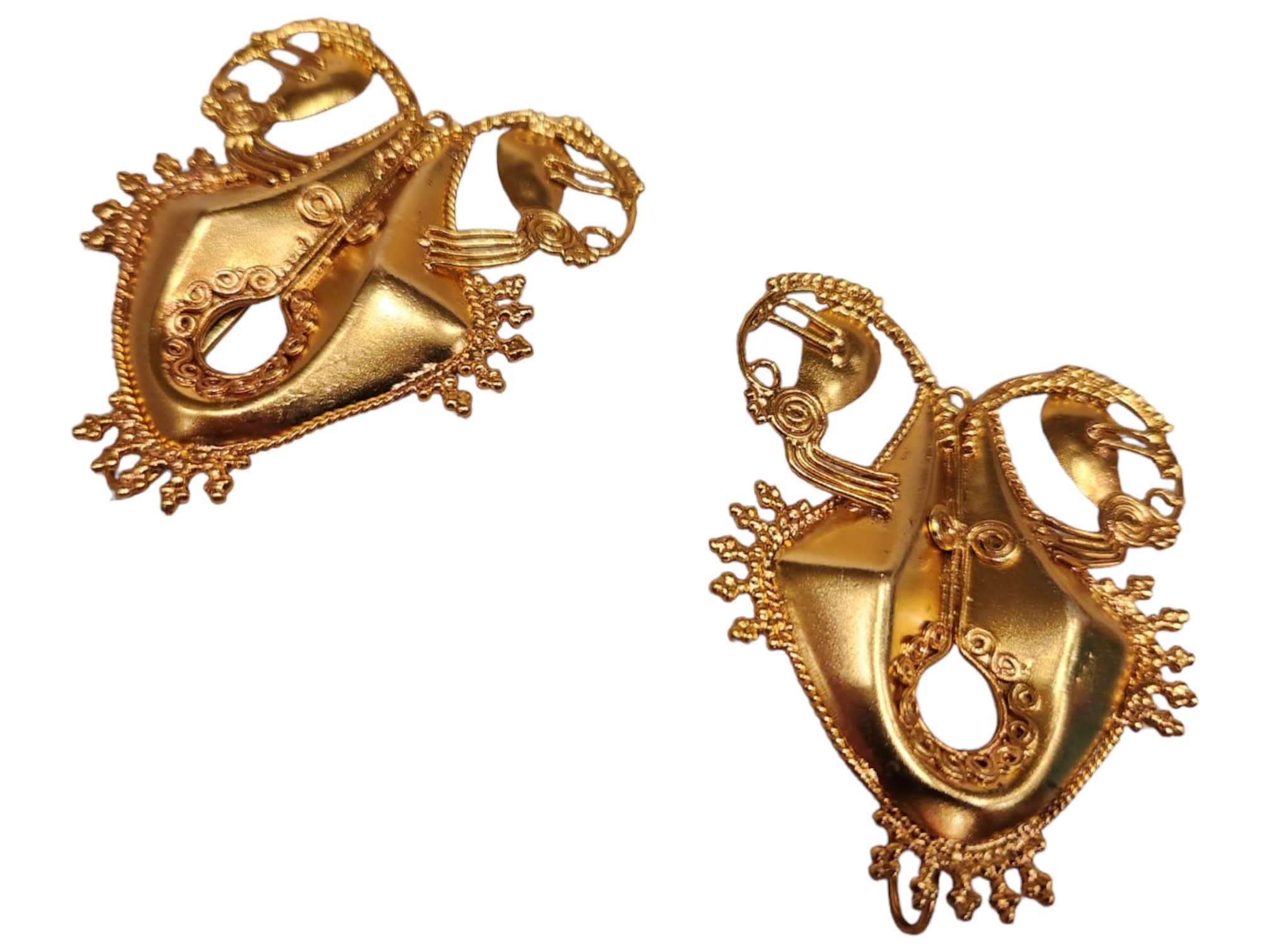 BY RAFAH Silver Gold Plated Antique Earrings