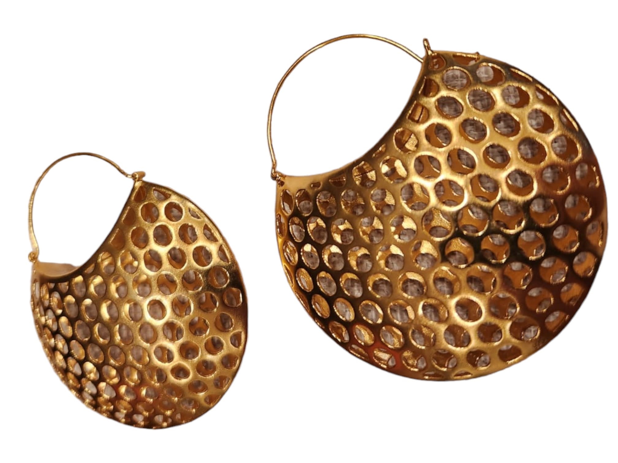 BY RAFAH Silver Gold Plated Basket Earrings