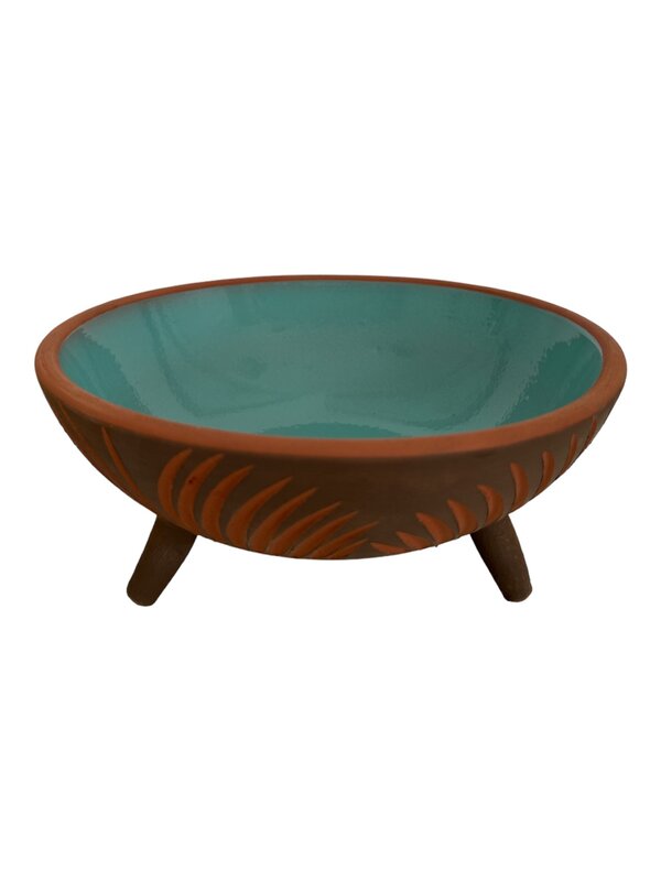 ORIENTINA Large Turquoise pottery bowl