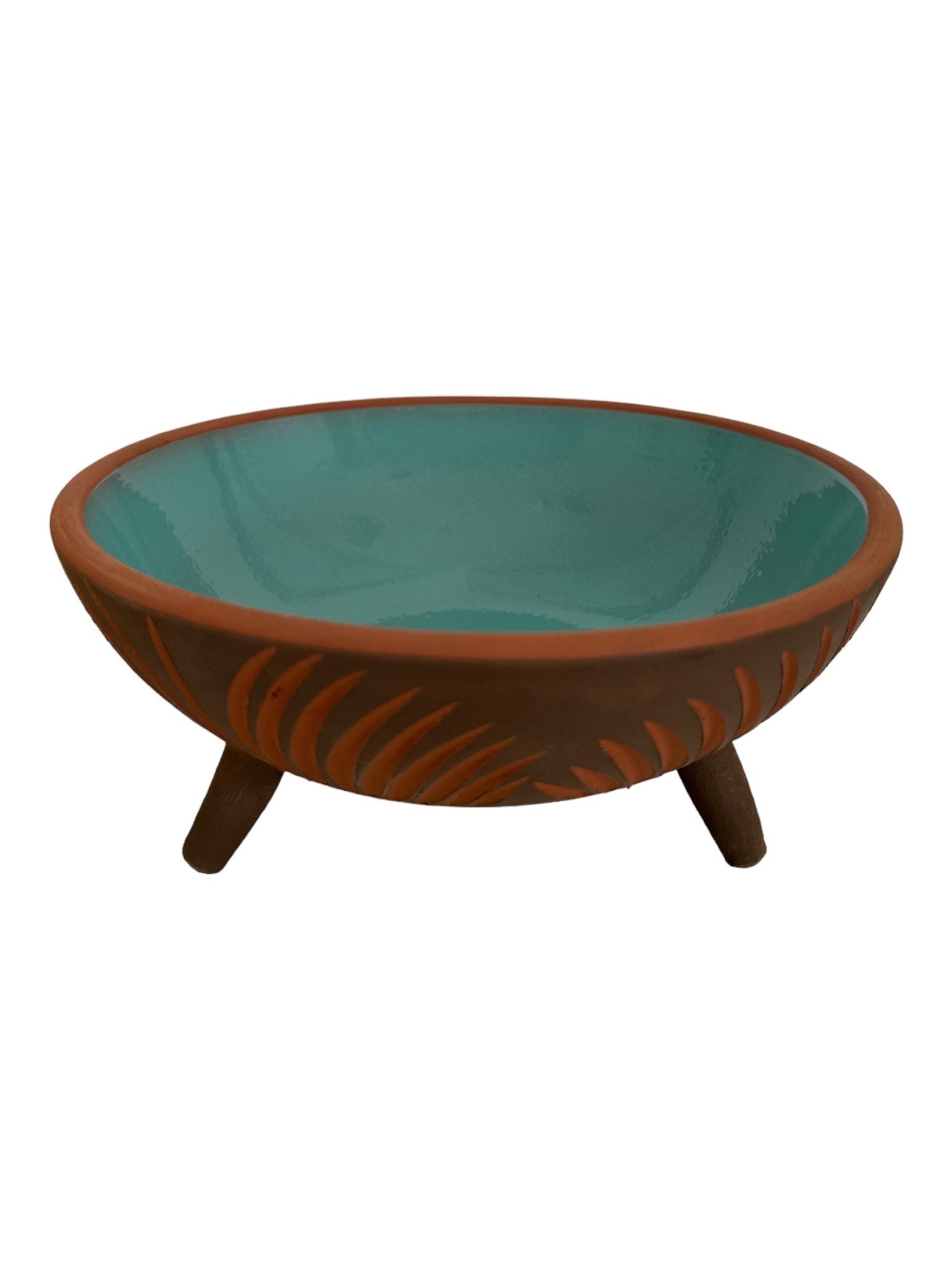 ORIENTINA Large Turquoise pottery bowl