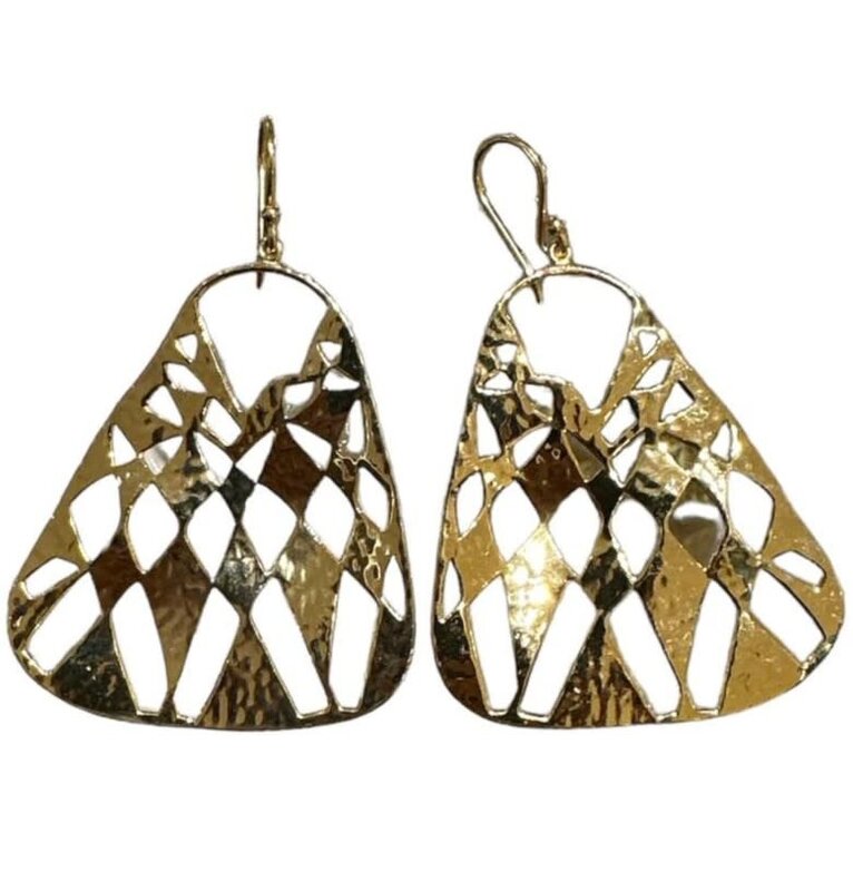 BY RAFAH Silver Gold Plated Dangling Earrings