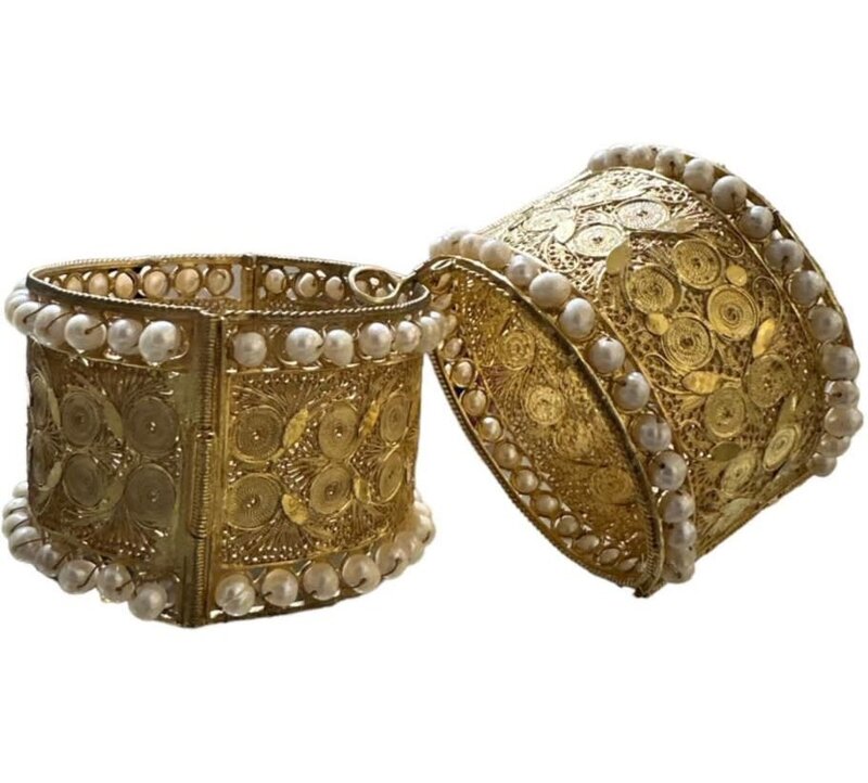 BY RAFAH Gold Plated Bangles - Set of 2