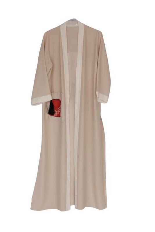 AYA KAYALI DESIGNS White and red rumi abaya