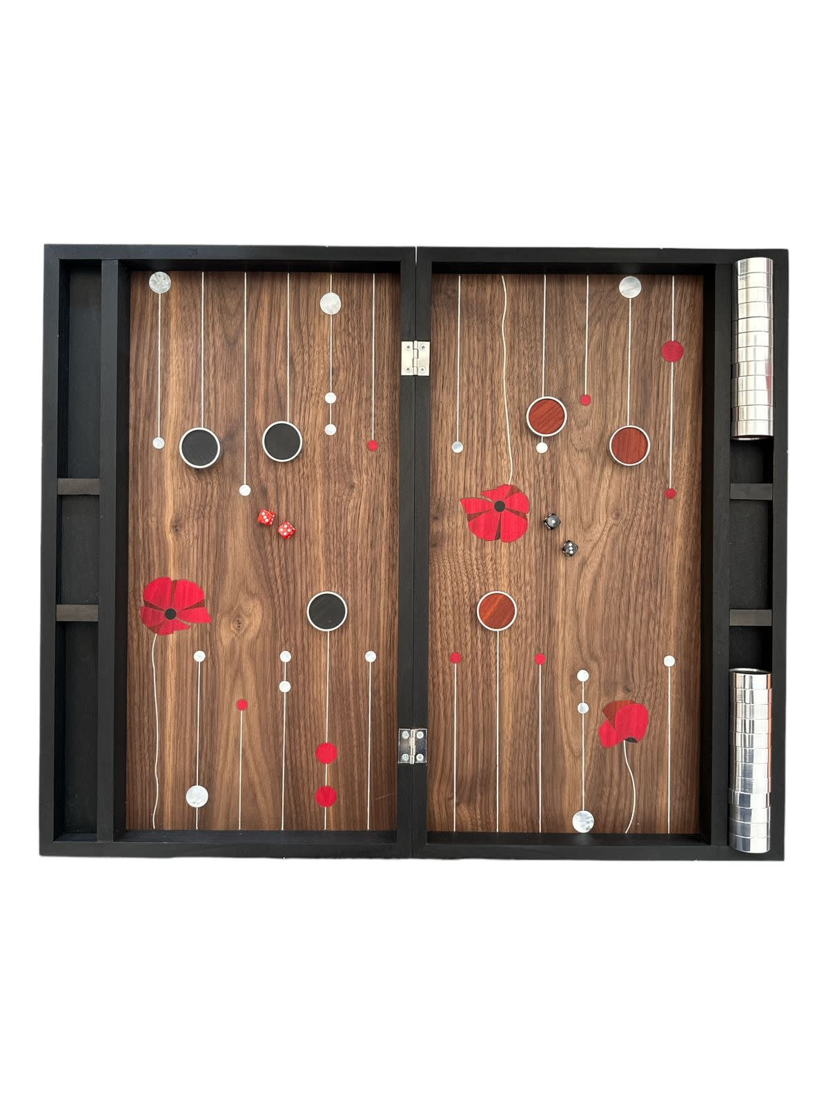 XENA KALOUTI PEARLY RED POPPY BACKGAMMON