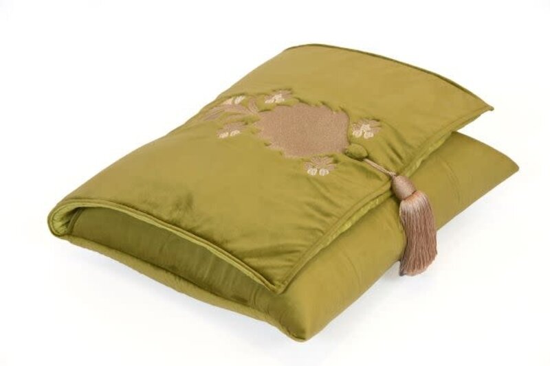 ROCKNRULA Pistachio green Velvet Embroidered Prayer Set (Quran, masbaha, padded mat )