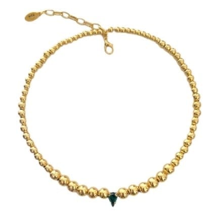 D BY DALIA bubble choker with emerald drop crystal