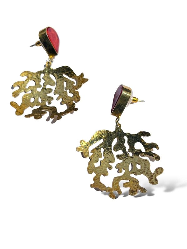 INAMUL LUMANI Gold Coral Earrings