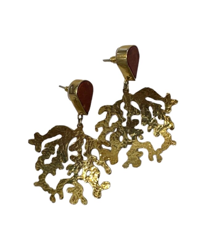 INAMUL LUMANI Gold Coral Earrings