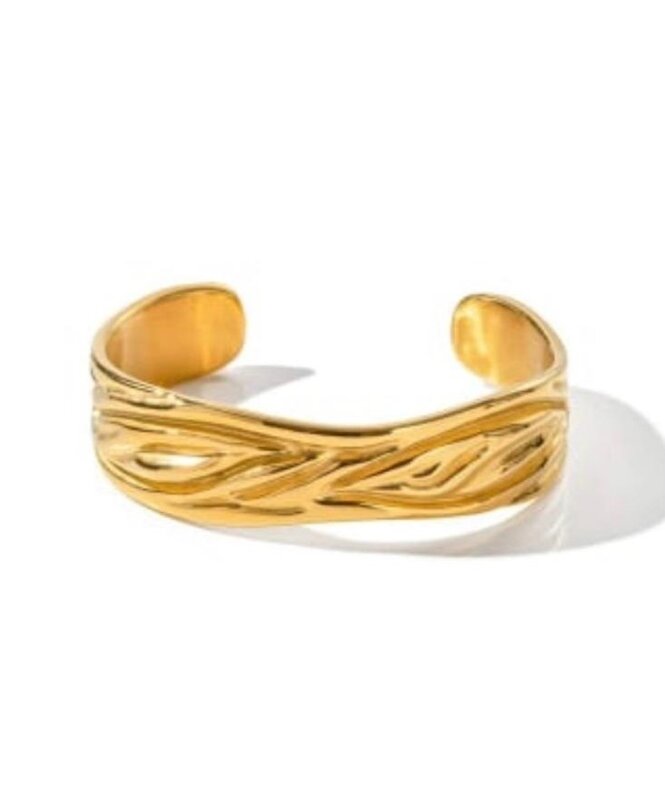 INAMUL LUMANI Sahara Gold Dipped Brass Cuff Bracelet