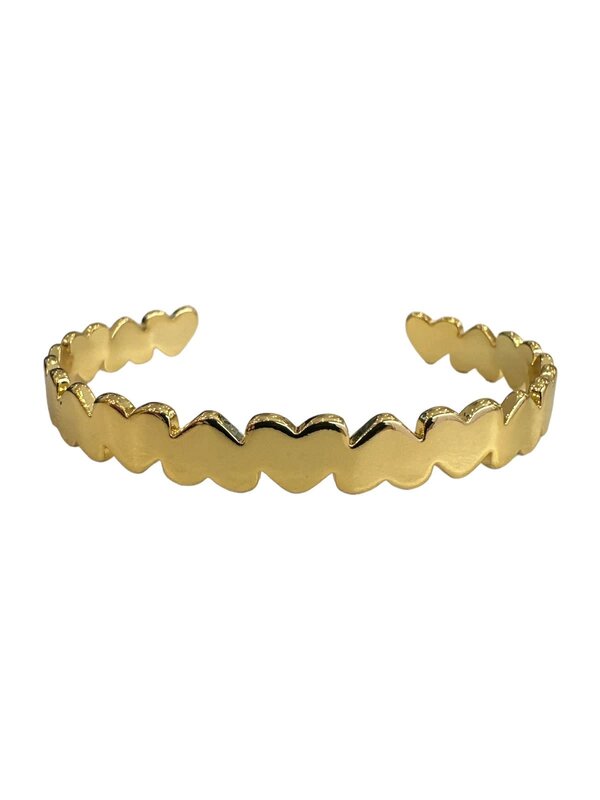 INAMUL LUMANI Heart Gold Dipped Brass Cuff Bracelet