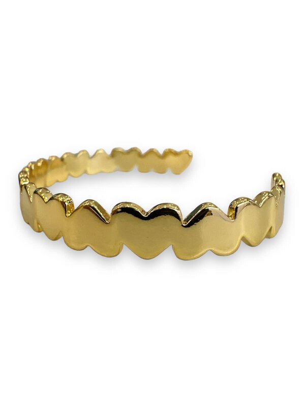 INAMUL LUMANI Heart Gold Dipped Brass Cuff Bracelet