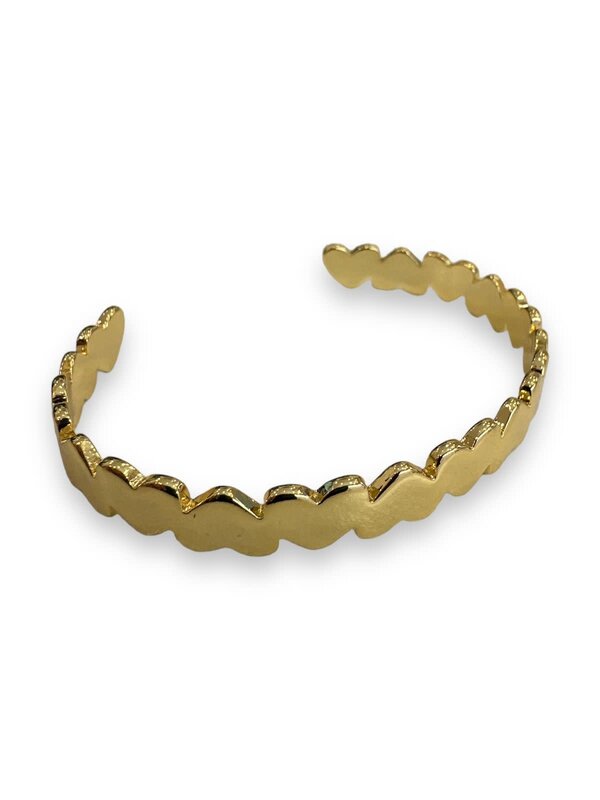 INAMUL LUMANI Heart Gold Dipped Brass Cuff Bracelet