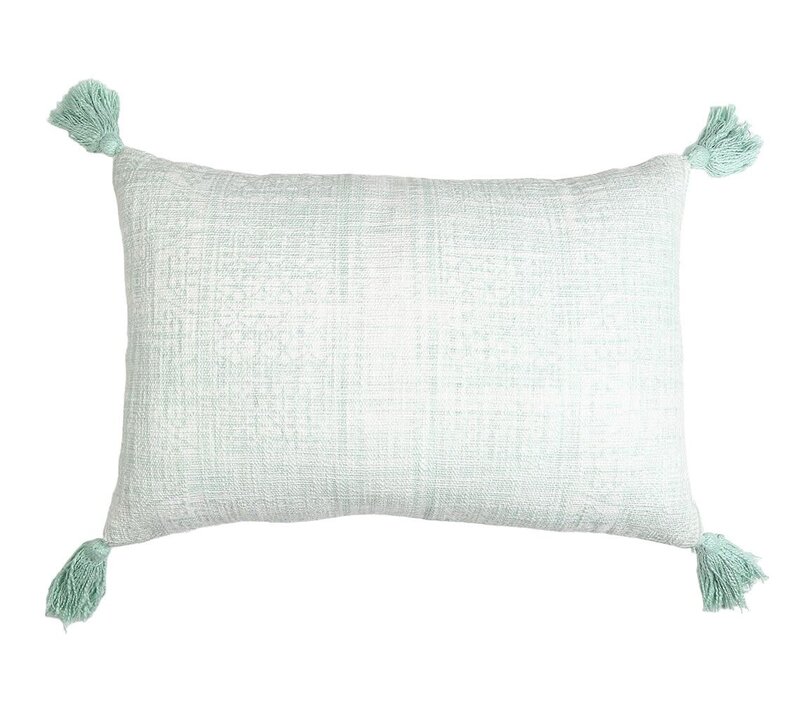 REVIVE HOME DESIGNS Mint Tasseled Lumbar Cushion 60X40