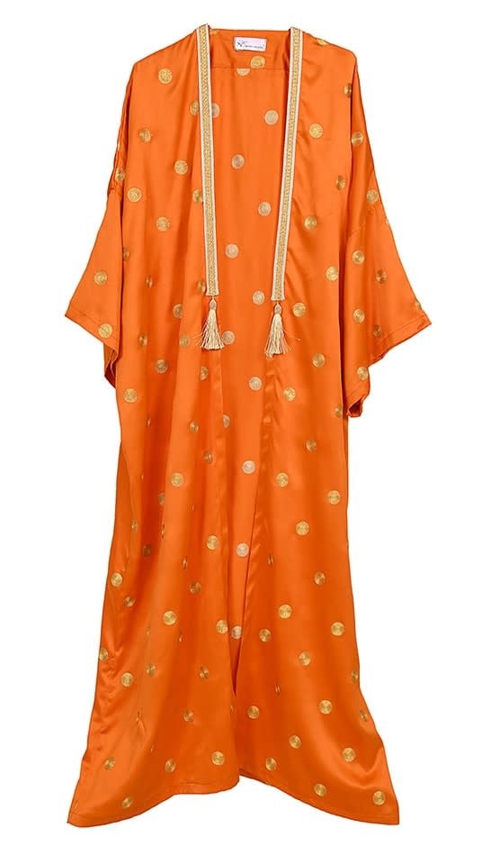 KARMA FASHION Orange & gold Silk Bisht