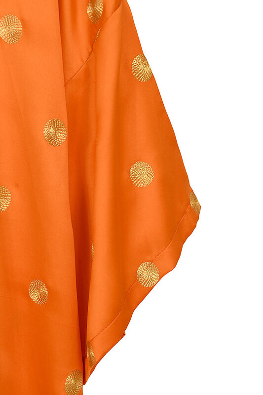 KARMA FASHION Orange & gold Silk Bisht