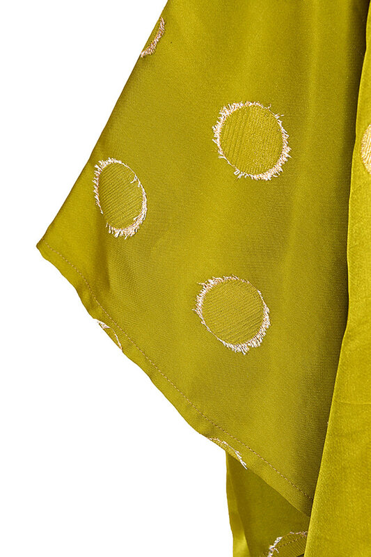 KARMA FASHION Green & gold Silk Bisht