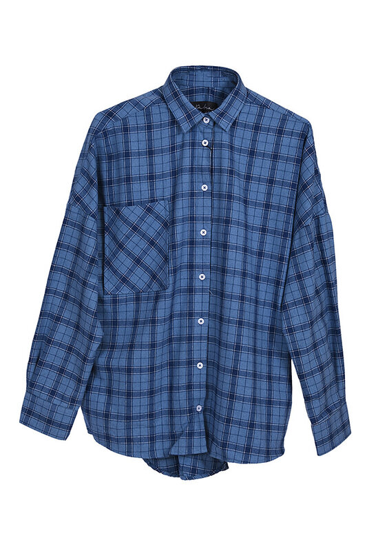 PETRA ORFALI Blue checkered shirt