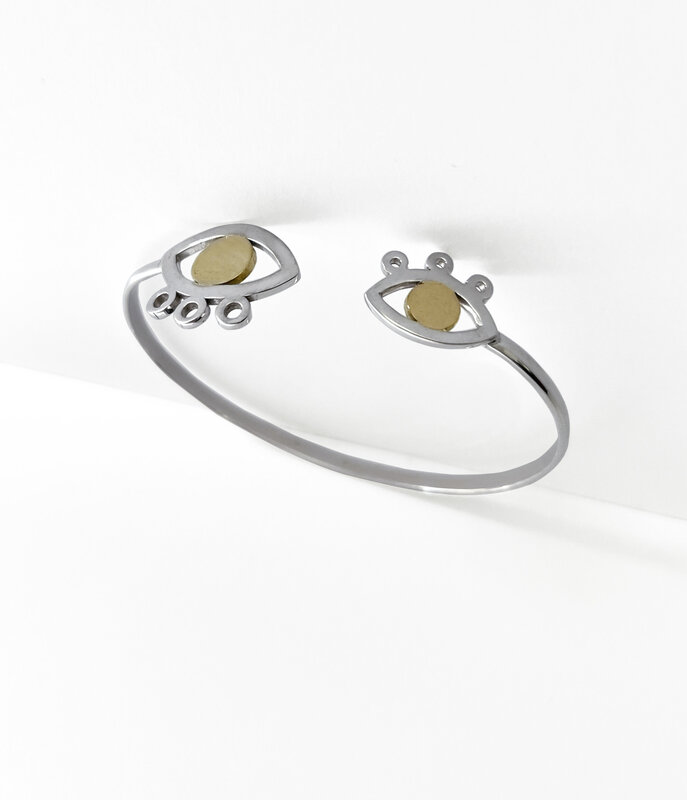 DANA ROUSAN Silver & Yellow Gold-plated Eye Design Bracelet