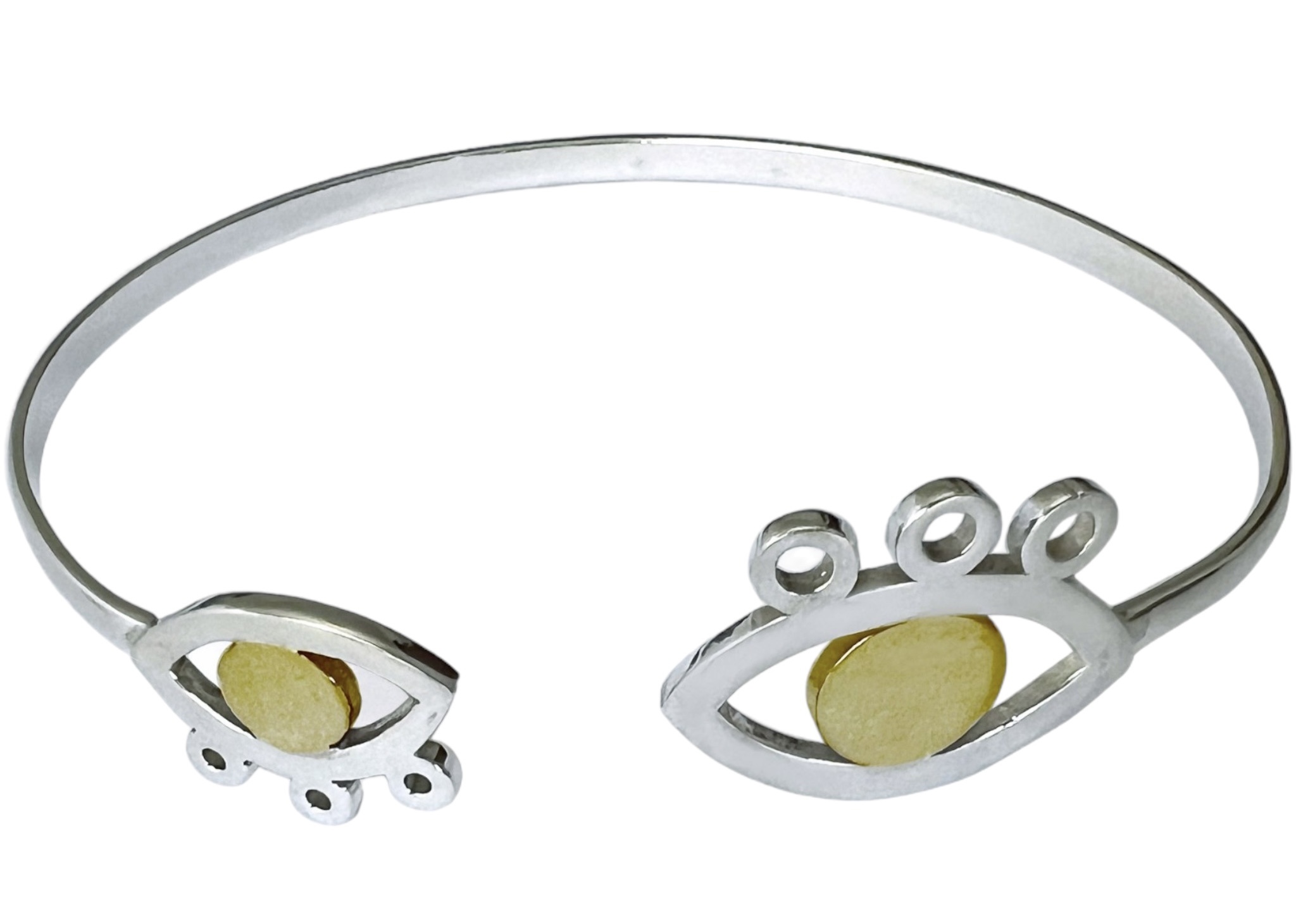 DANA ROUSAN Silver & Yellow Gold-plated Eye Design Bracelet