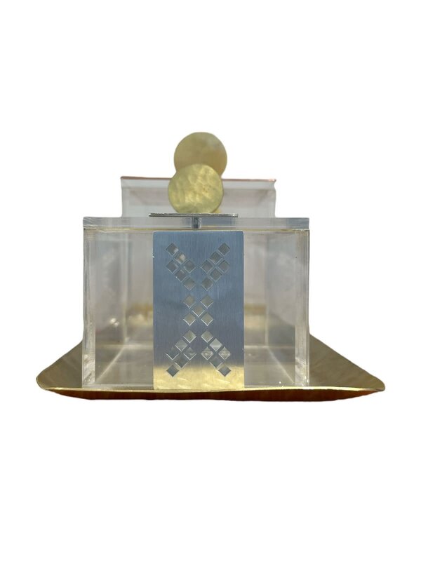 ORIENTINA ⁠Turath gold tray with 3 acrylic boxes