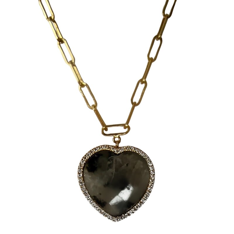 OH EM JAY Jasper Heart Necklace