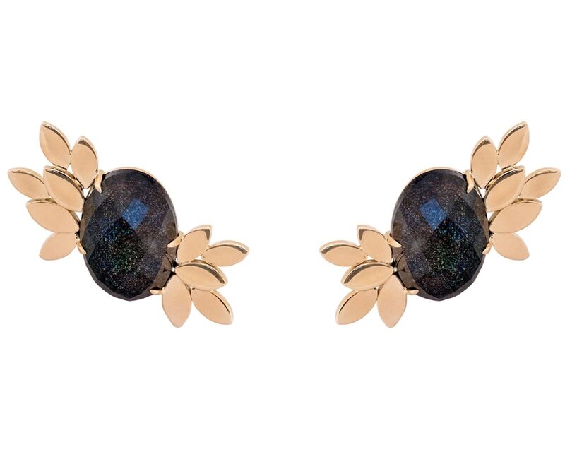 OH EM JAY Black Opal earrings