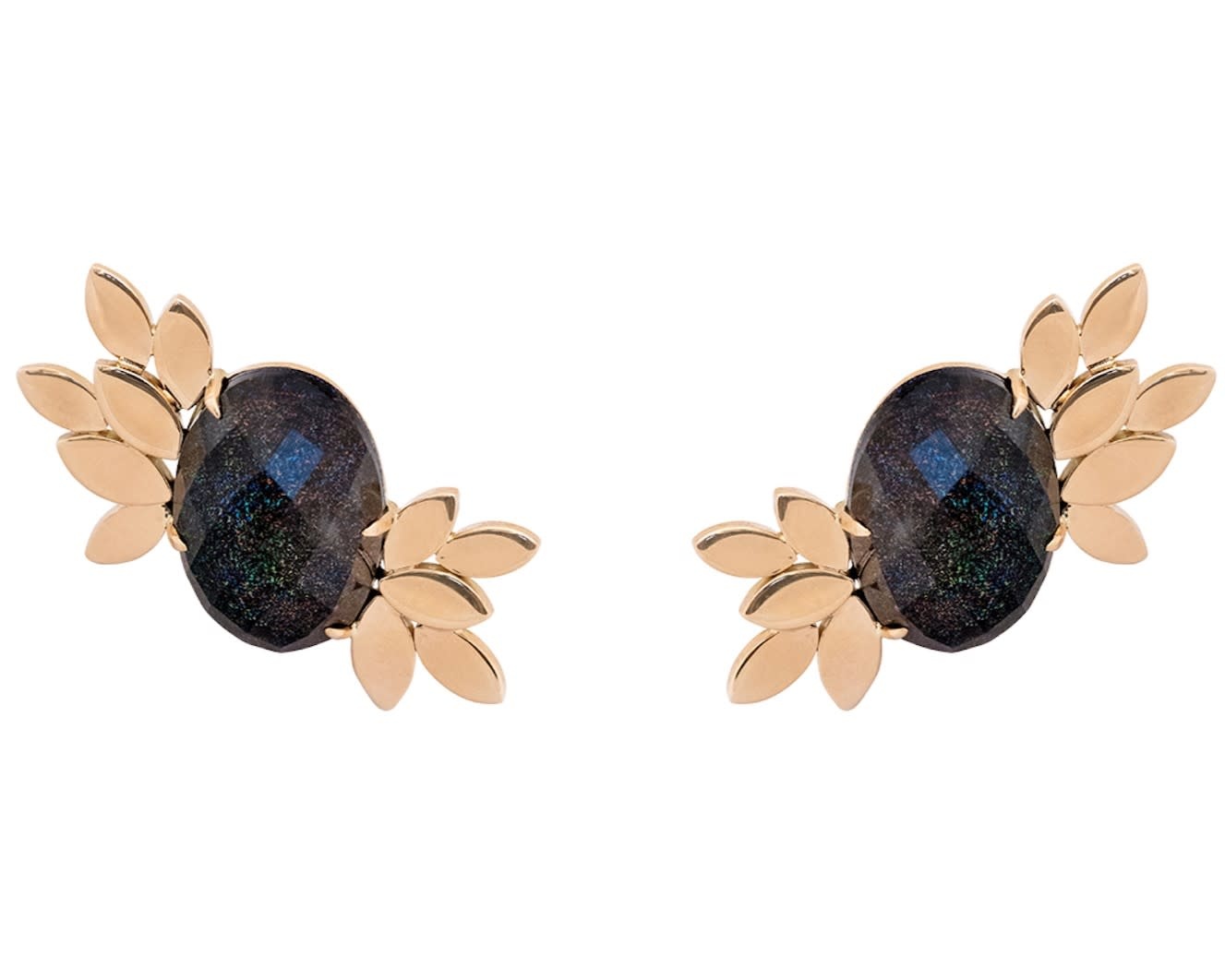 OH EM JAY Black Opal earrings