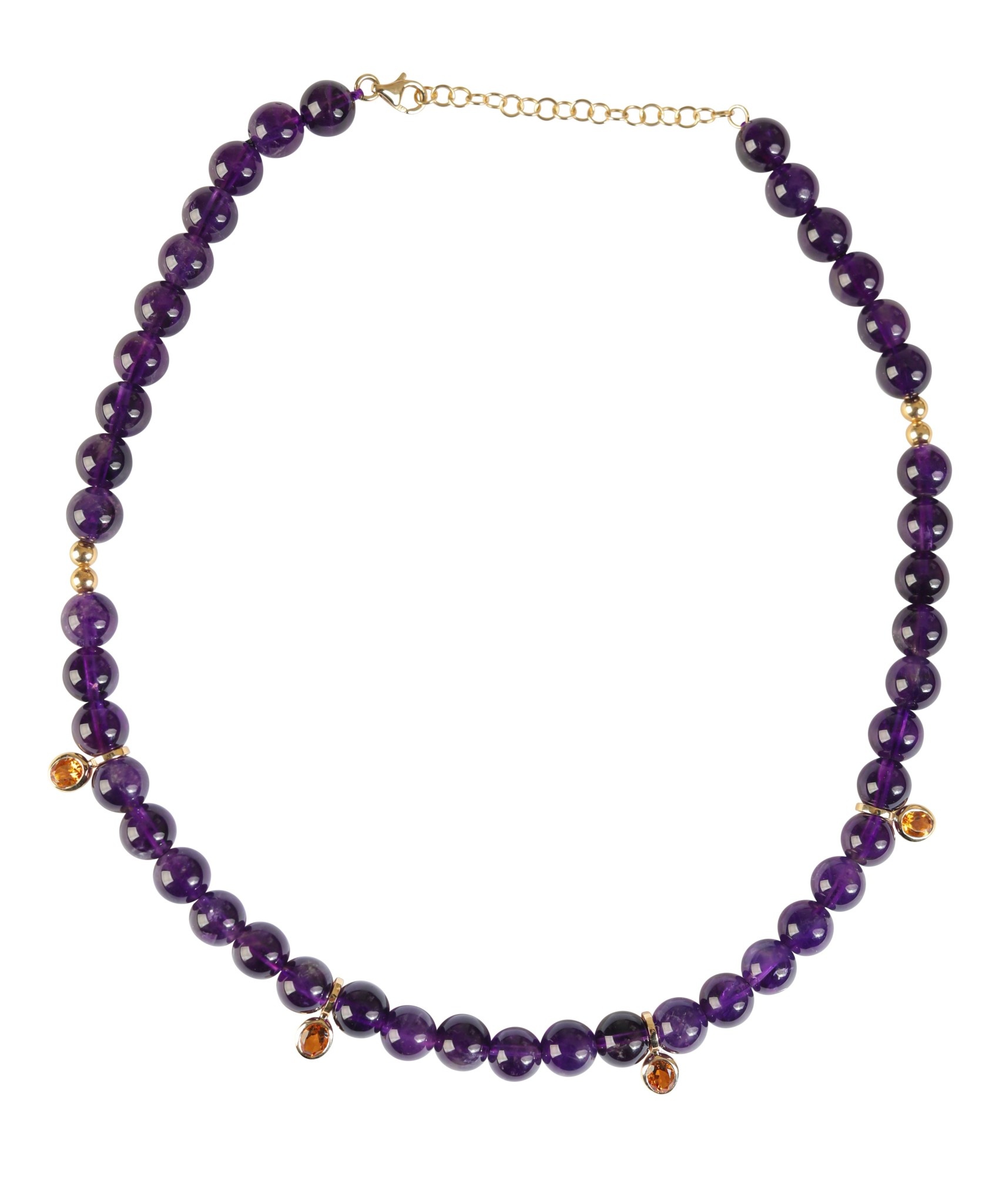 OH EM JAY Amethyst bead necklace