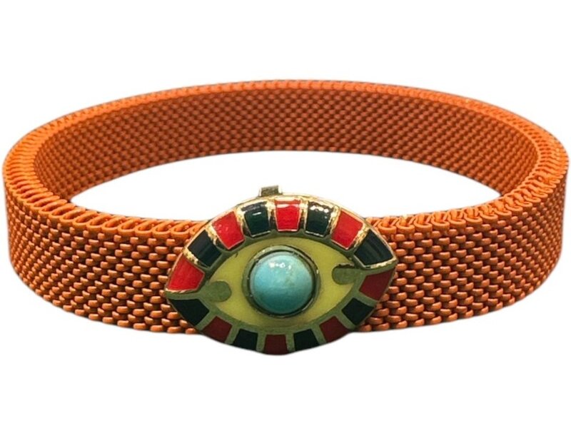 YOLA JAHSHAN orange Steel bracelet with eye