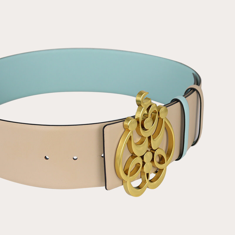 BLOOMS OF LOVE Beige and Blue Amore Belt