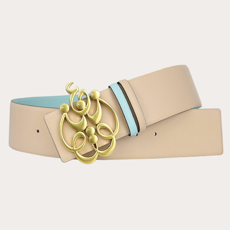 BLOOMS OF LOVE Beige and Blue Amore Belt