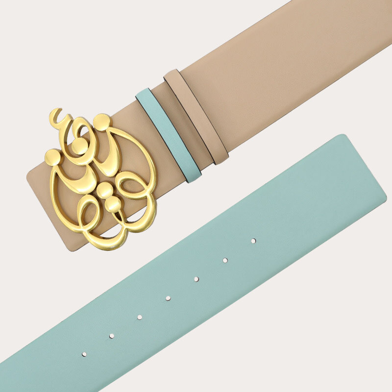 BLOOMS OF LOVE Beige and Blue Amore Belt