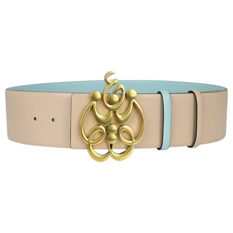 BLOOMS OF LOVE Beige and Blue Amore Belt