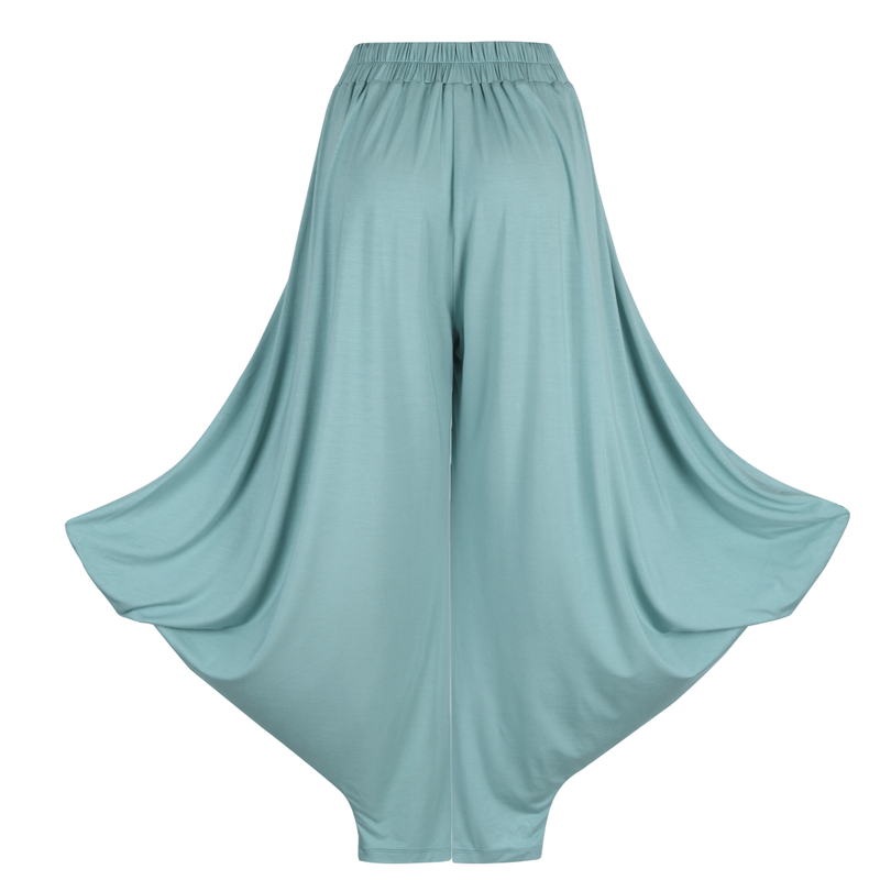 BLOOMS OF LOVE Blue Effortless Elegance Drape Pants