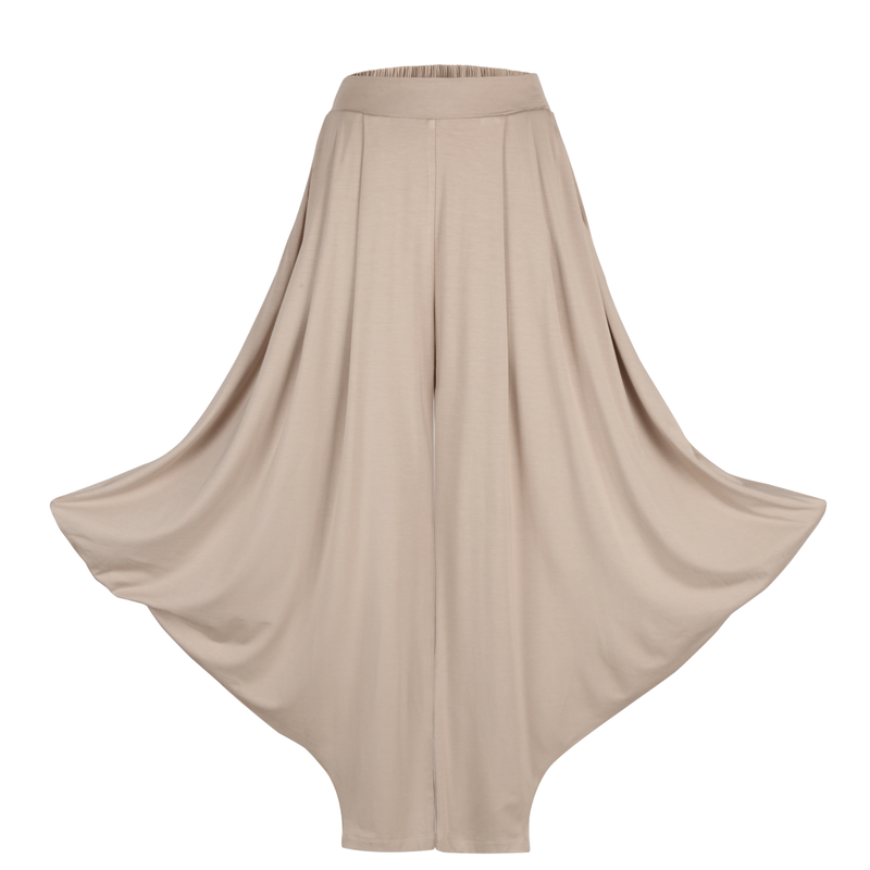 BLOOMS OF LOVE Beige Effortless Elegance Drape Pants