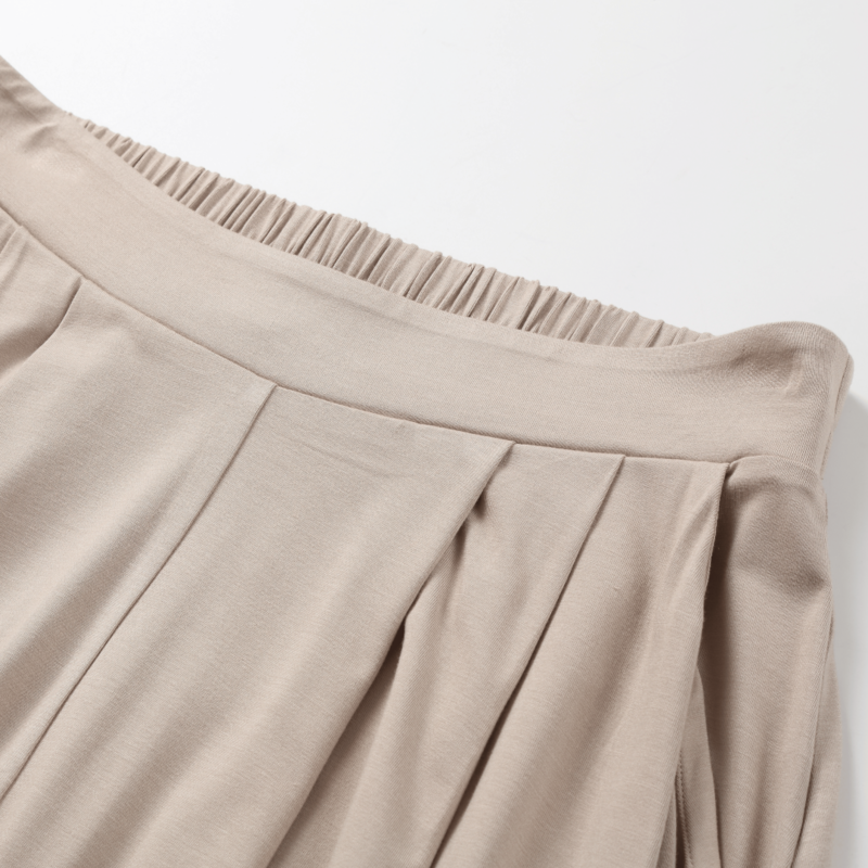 BLOOMS OF LOVE Beige Effortless Elegance Drape Pants