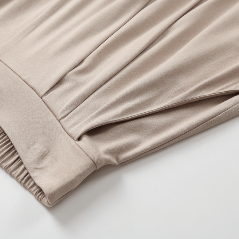 BLOOMS OF LOVE Beige Effortless Elegance Drape Pants