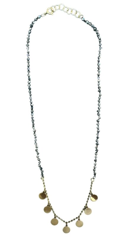 YOLA JAHSHAN Gold & hematite necklace