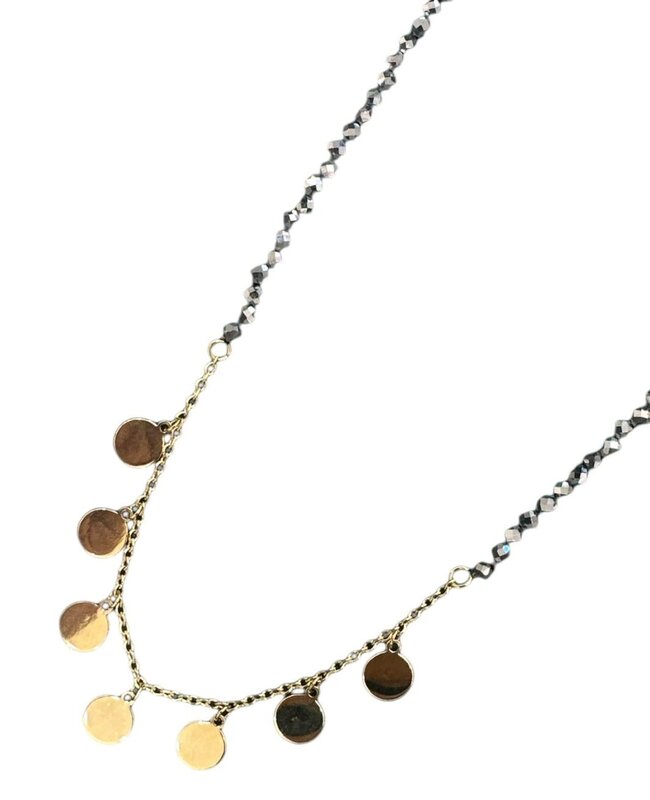 YOLA JAHSHAN Gold & hematite necklace