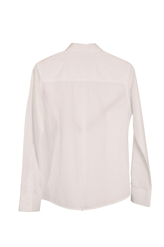 HOUSE OF INNANA White Button Up Shirt with Floral Embroidery