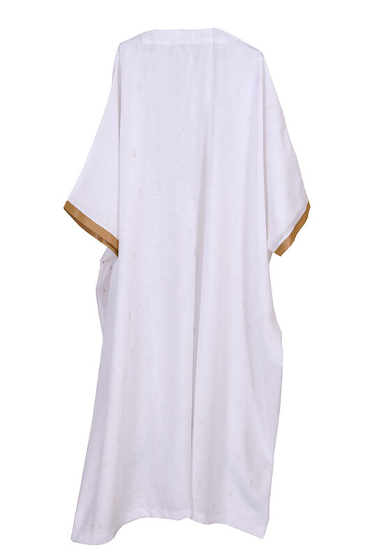 KARMA FASHION White & Gold linen Bisht