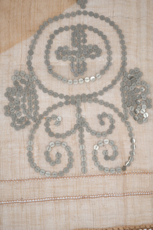 BY RAFAH LIGHT PINK NAJAF SHAWL WITH SILVER BEADS