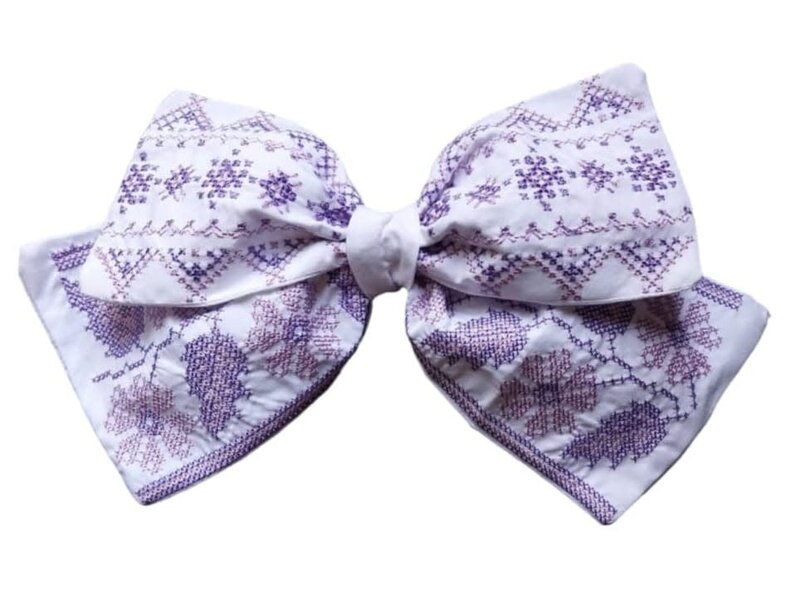 SOAP N A SACK purple embroidery bow