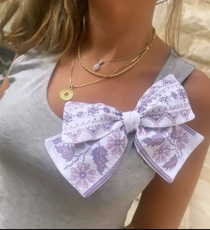 SOAP N A SACK purple embroidery bow