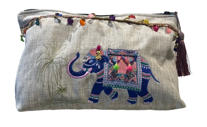 SOAP N A SACK ELEPHANT EMBROIDERED POUCH