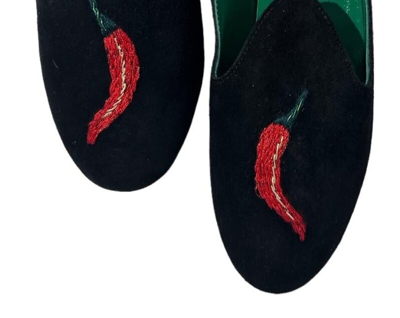 YOLA JAHSHAN FASHION Black with chili pepper Babouche