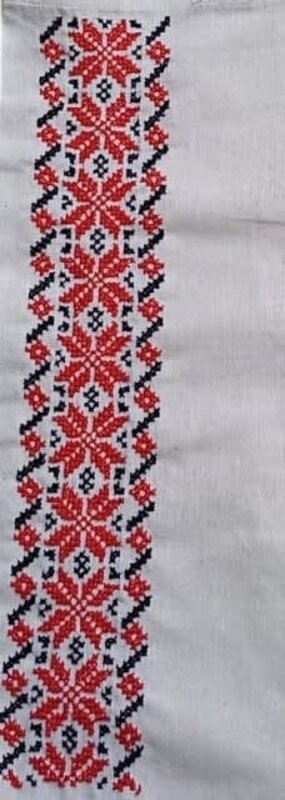 KHEETAN white Tote bag with red hand embroidery