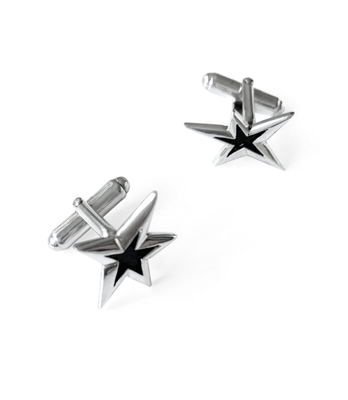 DANA ROUSAN Silver & black Men cufflinks