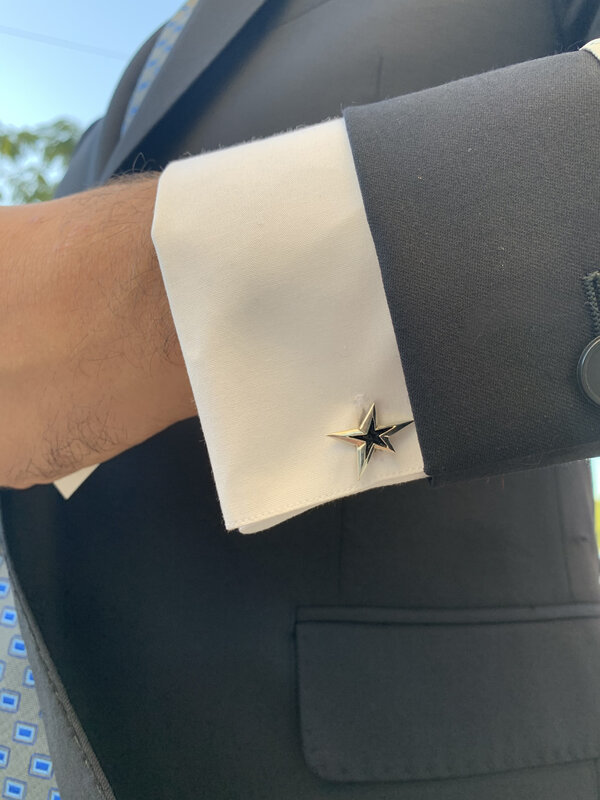 DANA ROUSAN Silver & black Men cufflinks