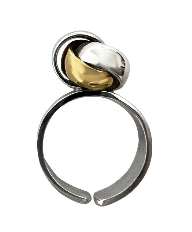 DANA ROUSAN Silver & yellow gold plated adjustable size Ring